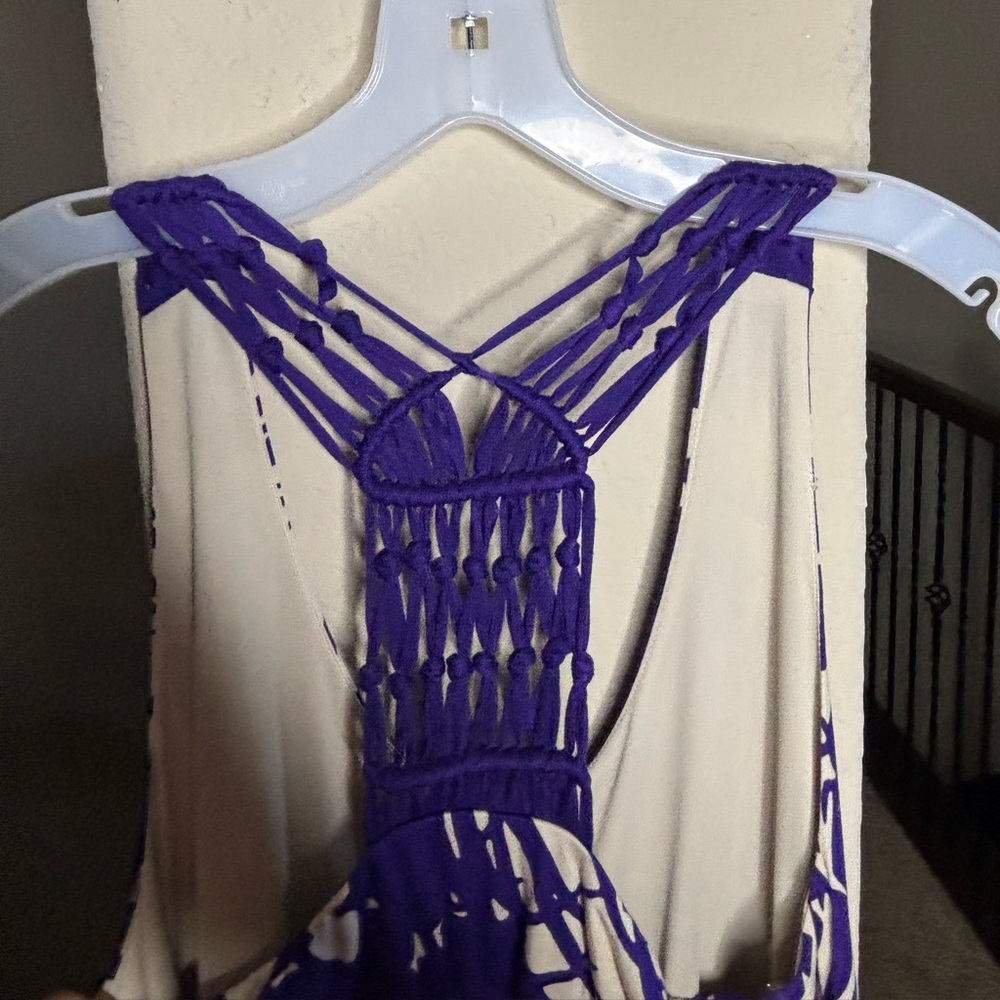 Liz Lange Maternity for Target Purple and Cream Maxi Dress Size M NEW - Picture 11 of 12